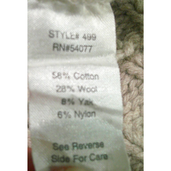 CAbi Womens Oatmeal Wool Blend Cable Knit Vest Cardigan Style #499 Size M. - Picture 8 of 9